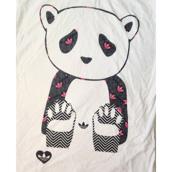 RARE Adidas x Jeremy Scott Pink and Black Panda Shirt, Size XL - Picture 3 of 7